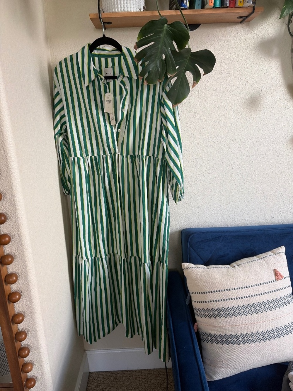 Maeve green striped dress